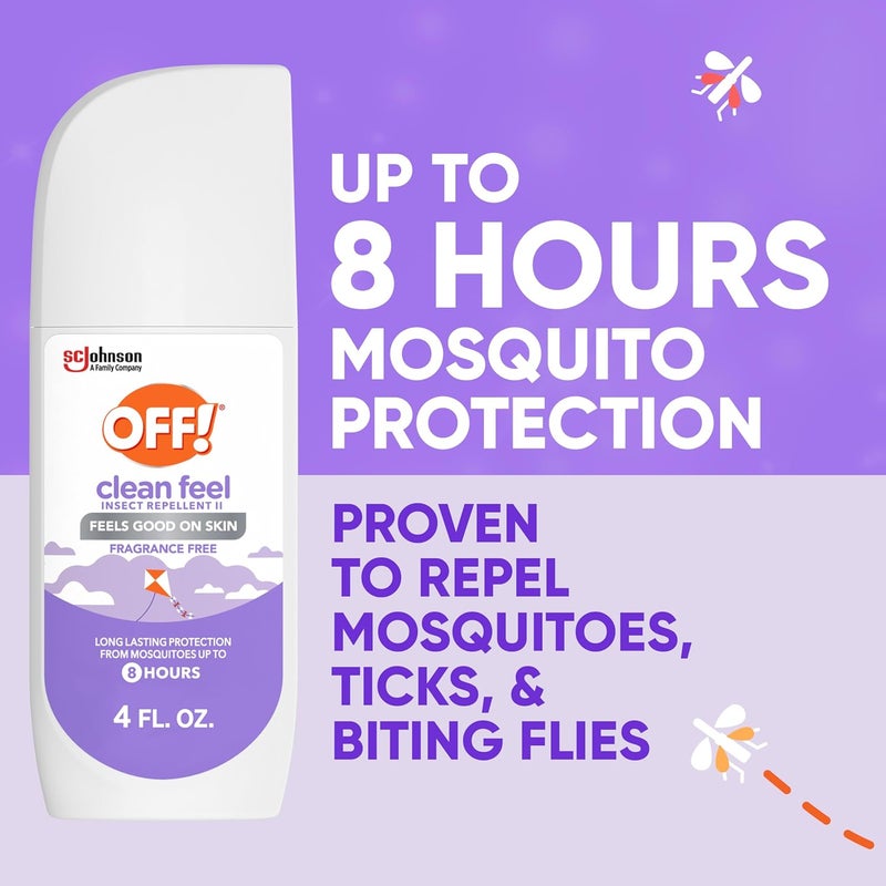 OFF! ! Clean Feel Insect Repellent Spritz with 20% Picaridin, Bug Spray with Long Lasting DEET-Free Protection from Mosquitoes and Ticks, Feels Good on Skin, 4 oz - Image 1
